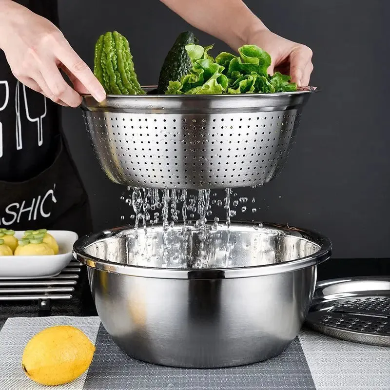 Stainless Steel Multipurpose Grater Bowl Set
