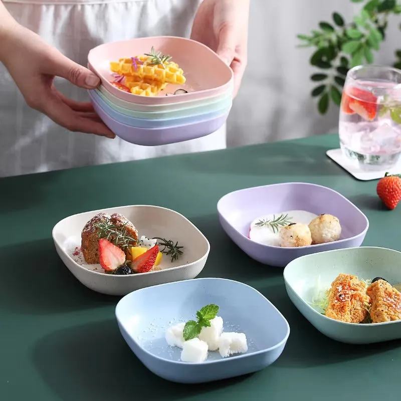 Square Dinner Plates with Holder